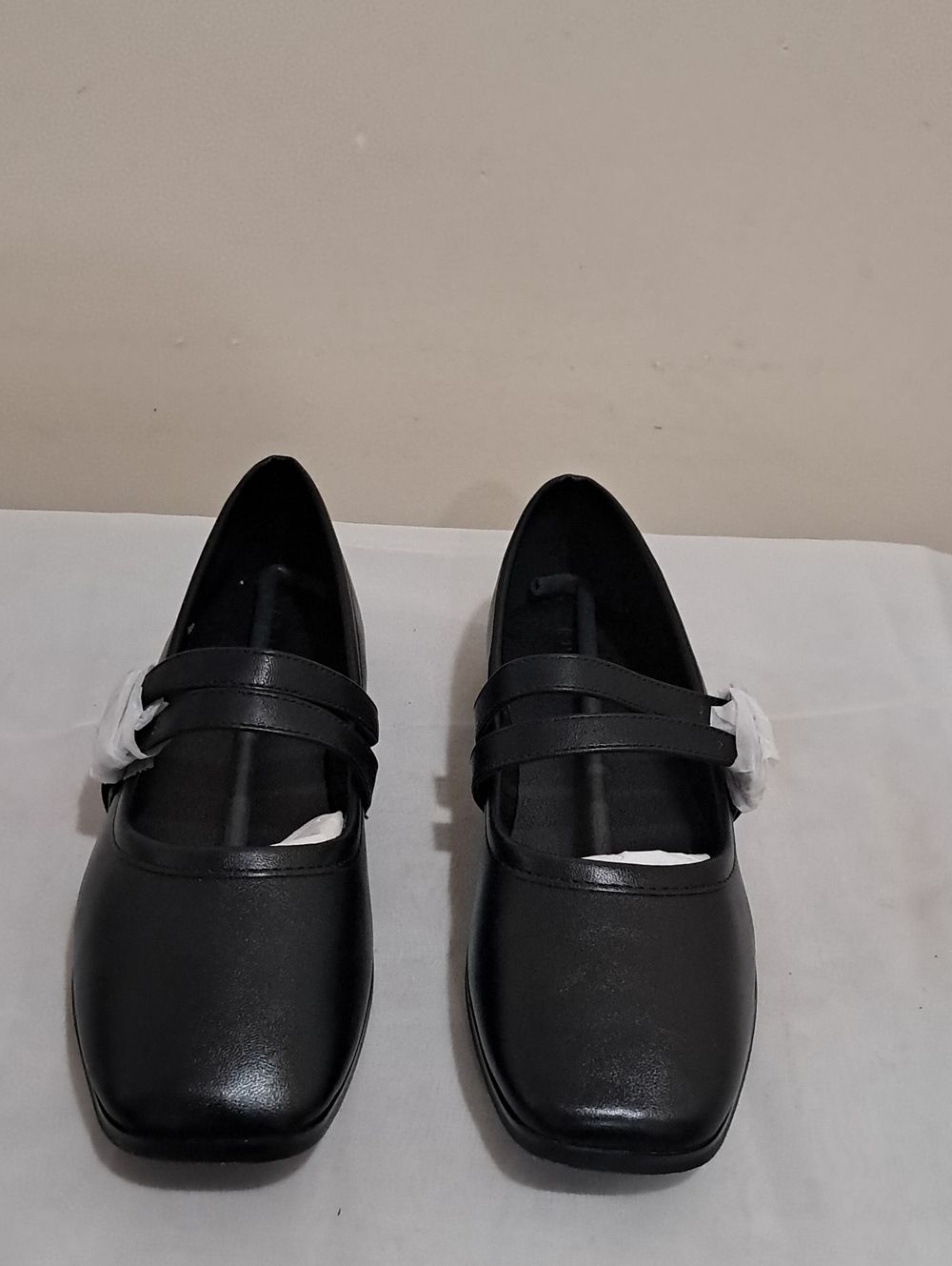 Women's Black Double-Strap Mary Jane Flats